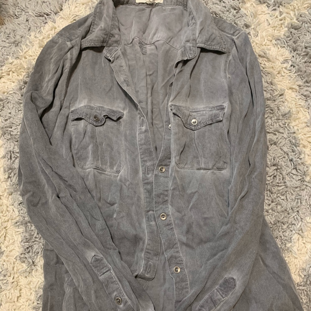 Slate gray long sleeve button up